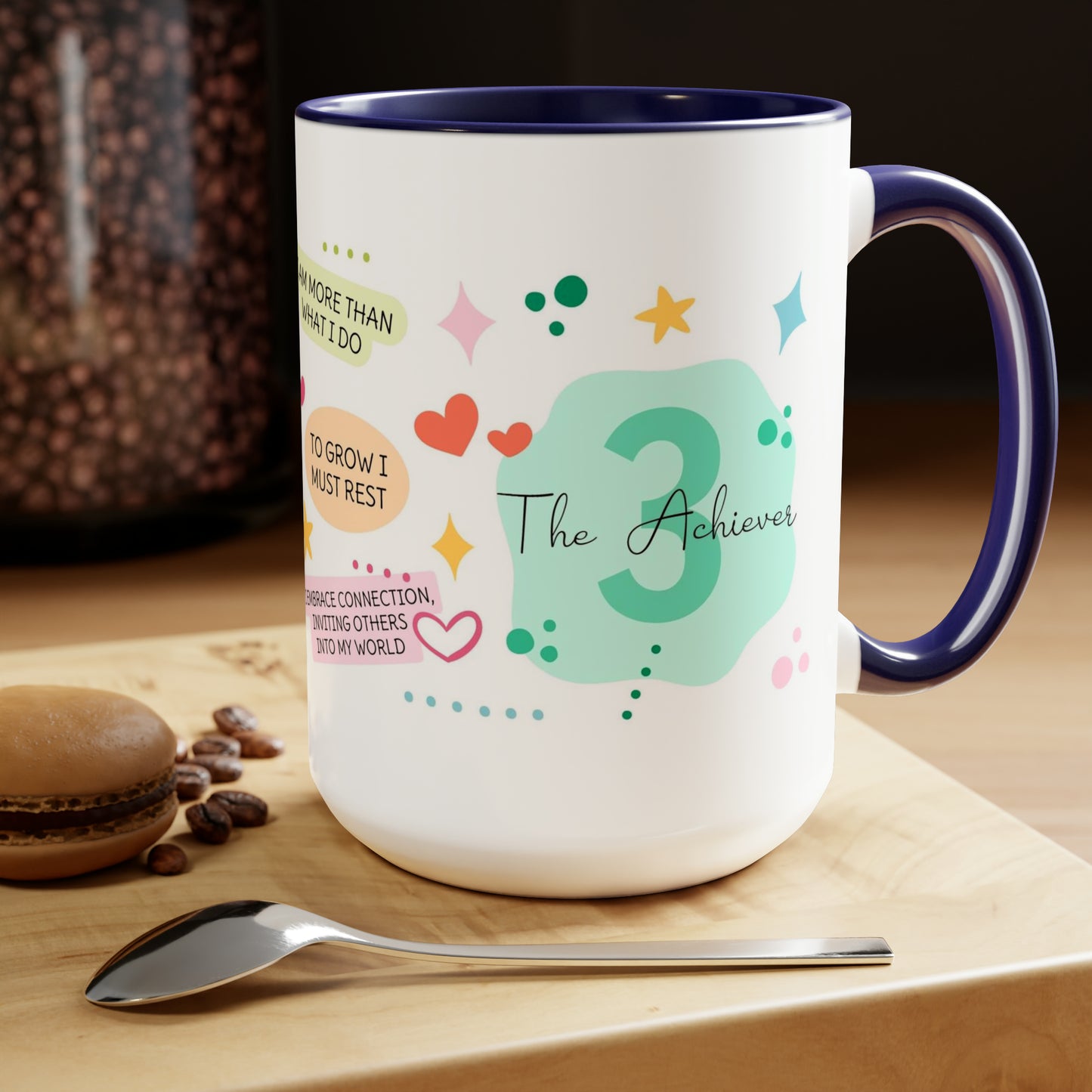Enneagram 3 Affirmations  Two-Tone Coffee Mugs, 15oz