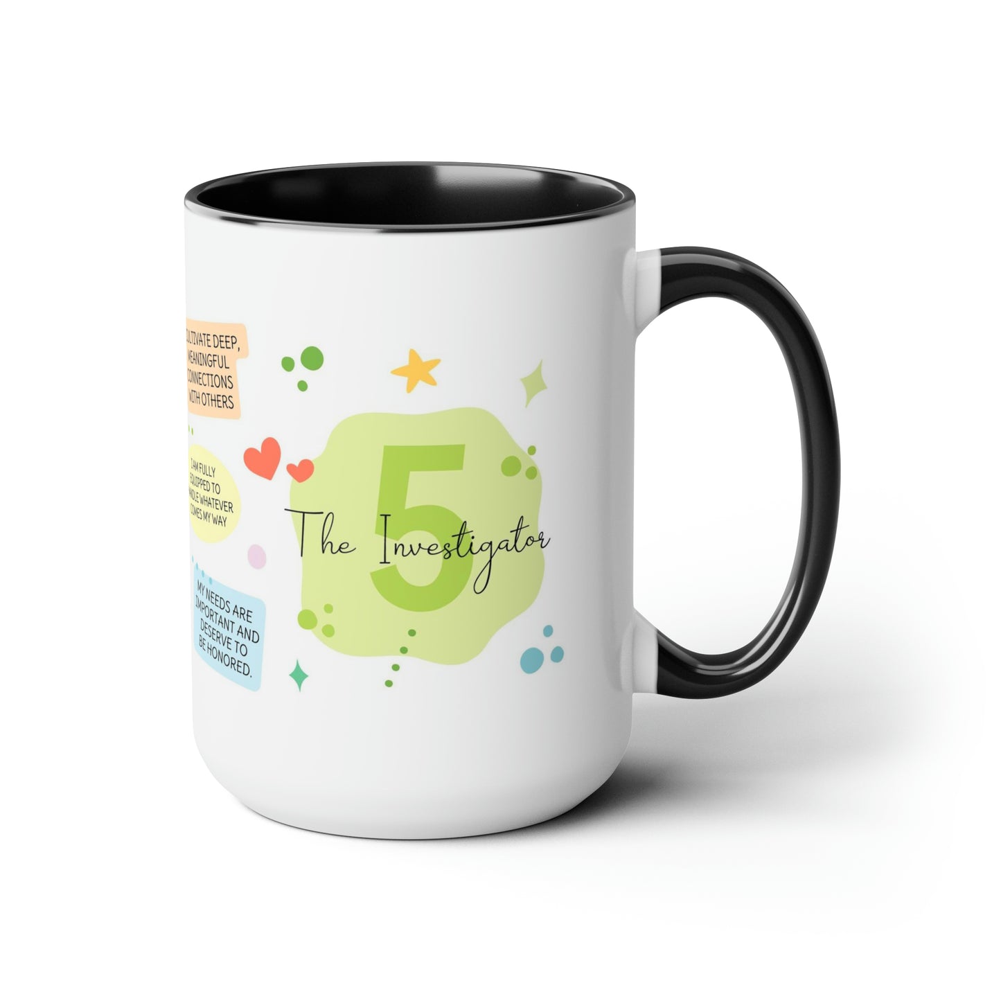 Enneagram 5  Affirmations  Two-Tone Coffee Mugs, 15oz