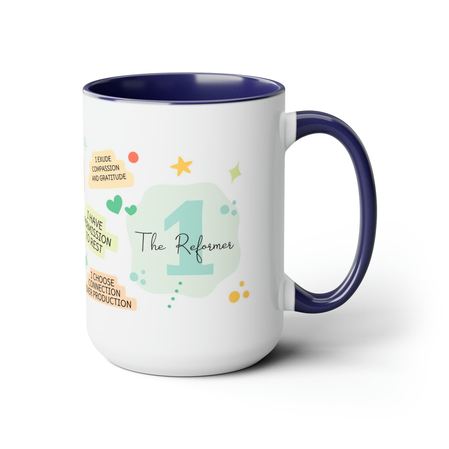 Enneagram 1  Affirmations  Two-Tone Coffee Mugs, 15oz