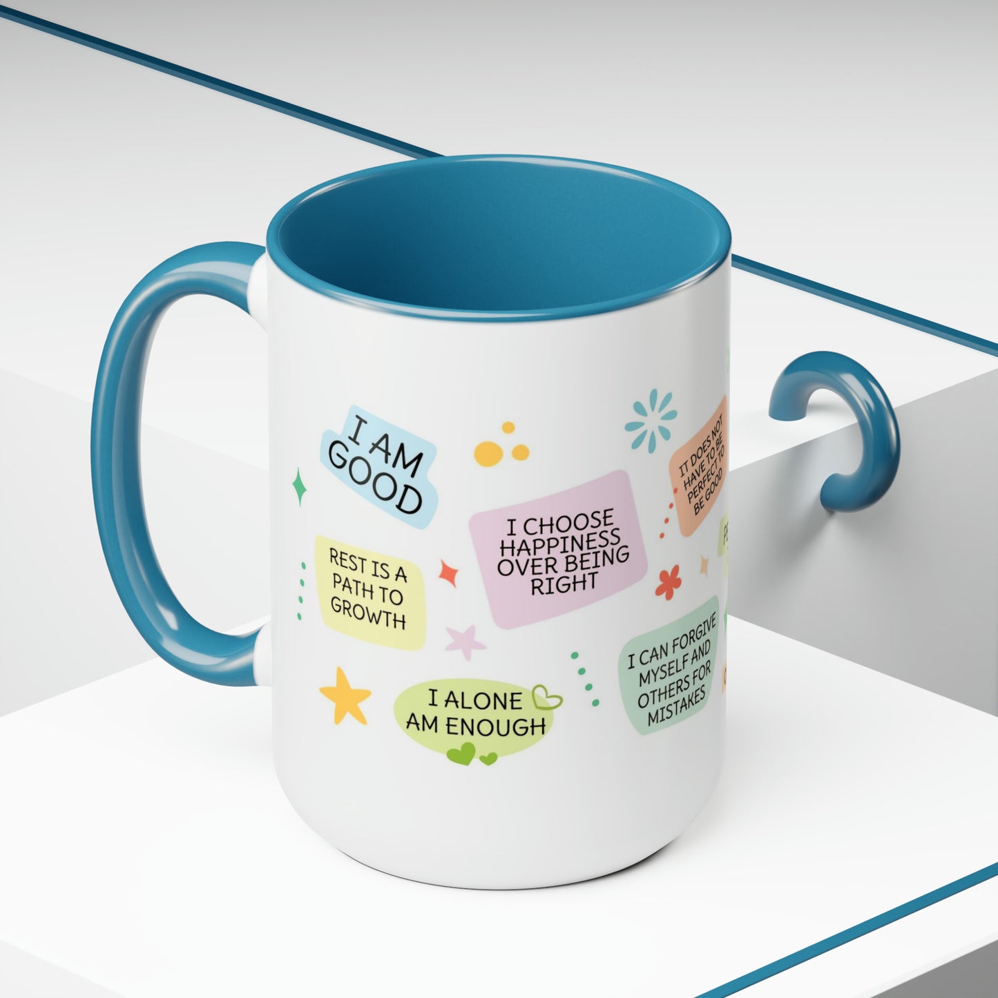 Enneagram 1  Affirmations  Two-Tone Coffee Mugs, 15oz