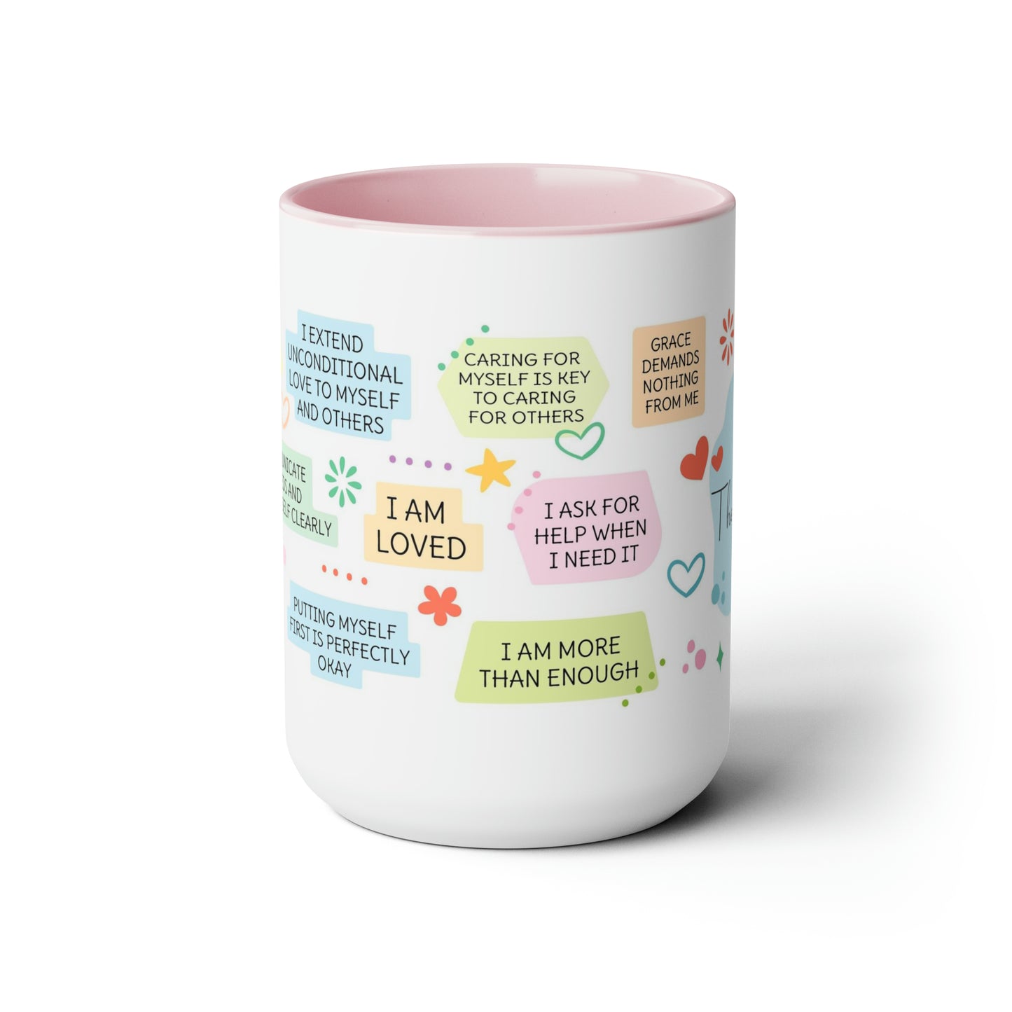 Enneagram 2  Affirmations  Two-Tone Coffee Mugs, 15oz