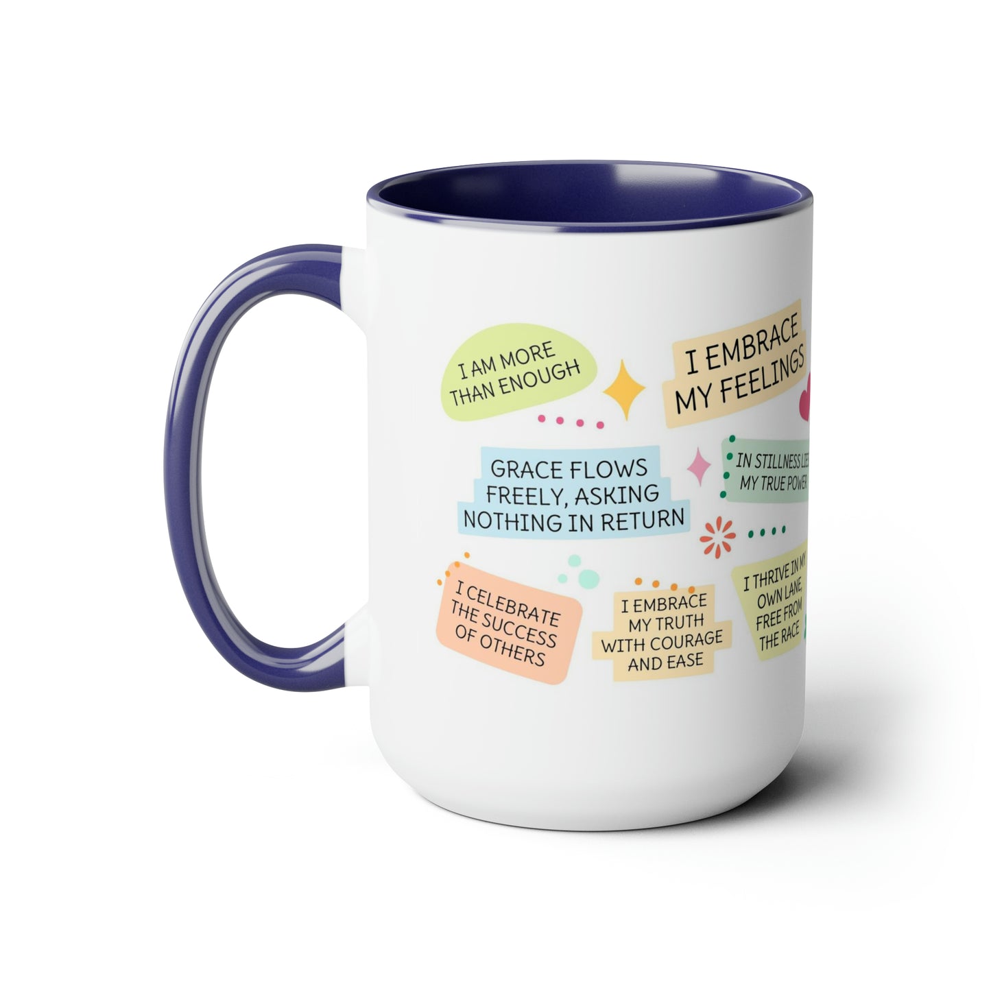 Enneagram 3 Affirmations  Two-Tone Coffee Mugs, 15oz