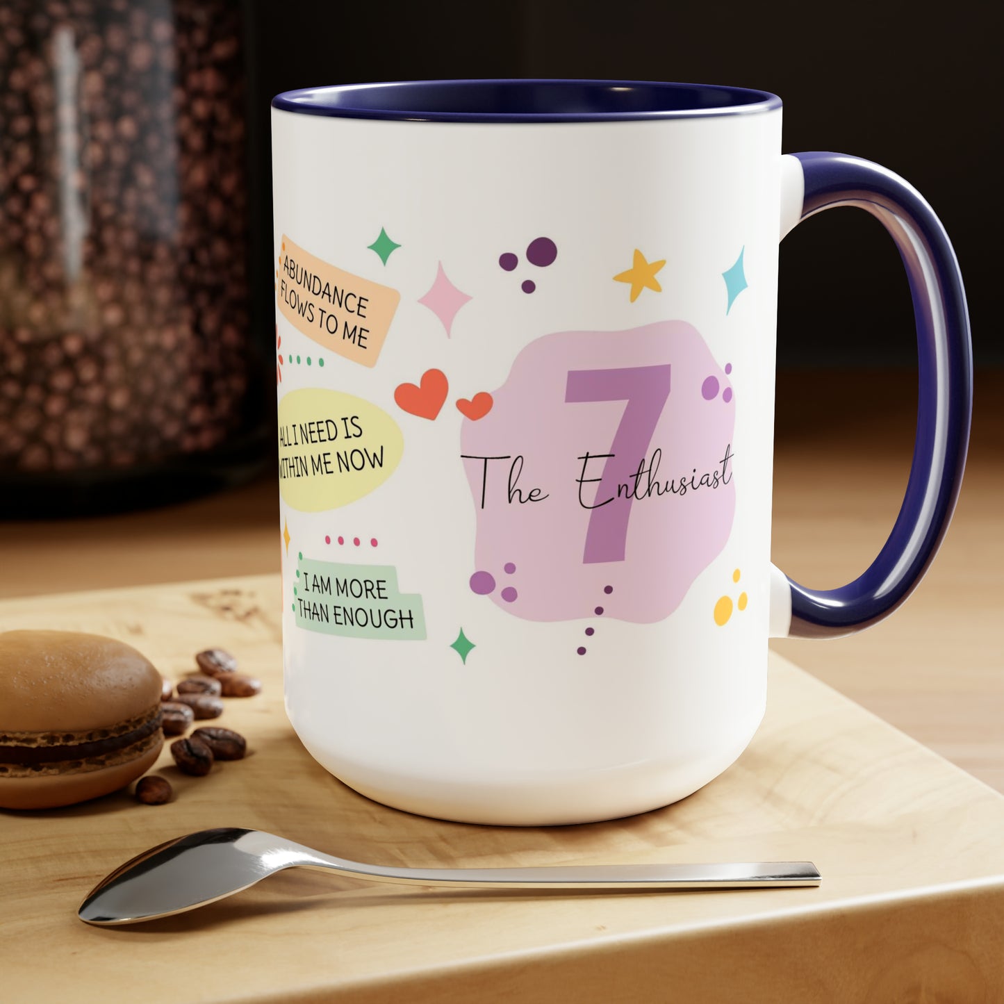Enneagram 7 Affirmations  Two-Tone Coffee Mugs, 15oz