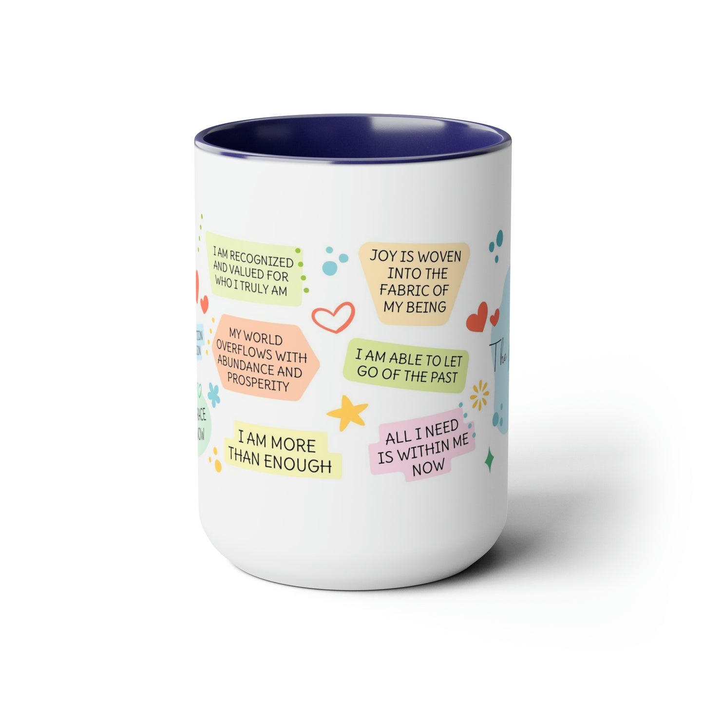 Enneagram 4  Affirmations  Two-Tone Coffee Mugs, 15oz