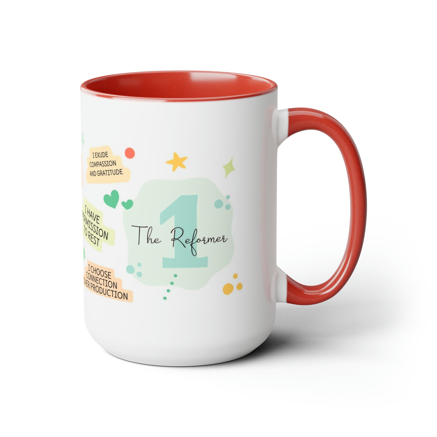 Enneagram 1  Affirmations  Two-Tone Coffee Mugs, 15oz