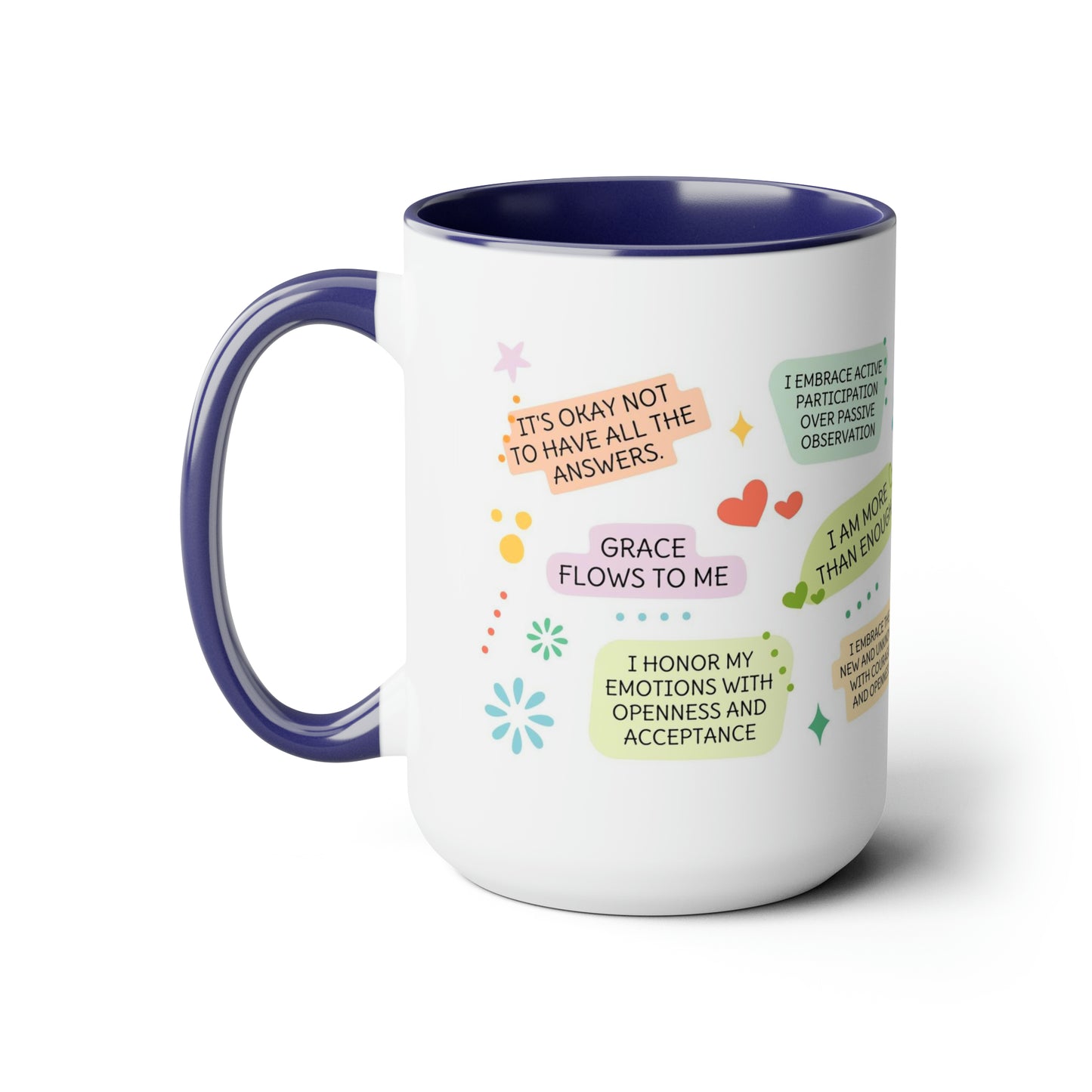 Enneagram 5  Affirmations  Two-Tone Coffee Mugs, 15oz