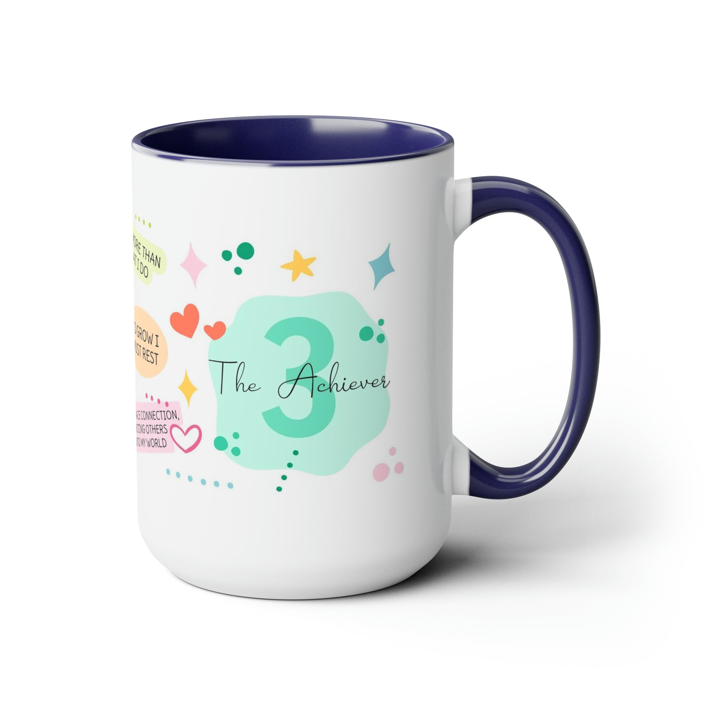 Enneagram 3 Affirmations  Two-Tone Coffee Mugs, 15oz