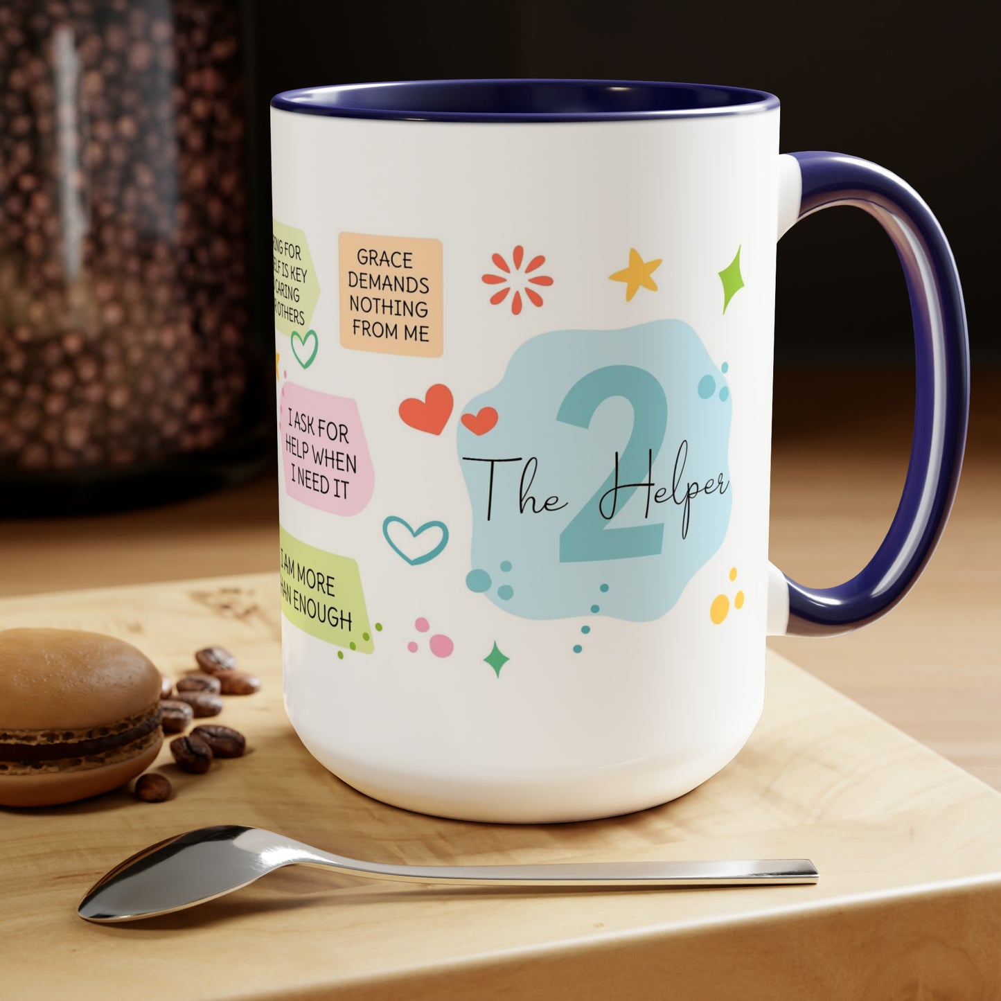 Enneagram 2  Affirmations  Two-Tone Coffee Mugs, 15oz