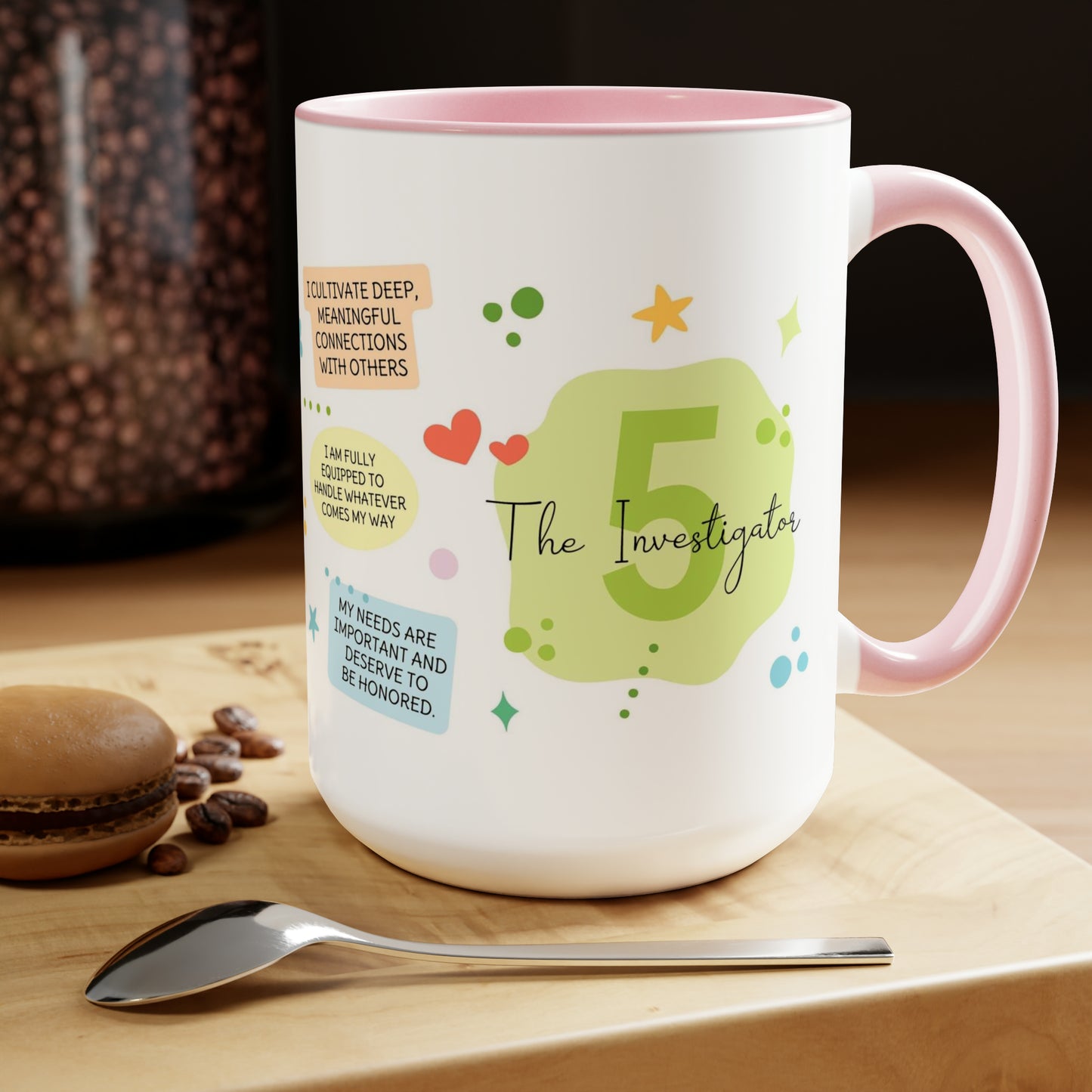 Enneagram 5  Affirmations  Two-Tone Coffee Mugs, 15oz