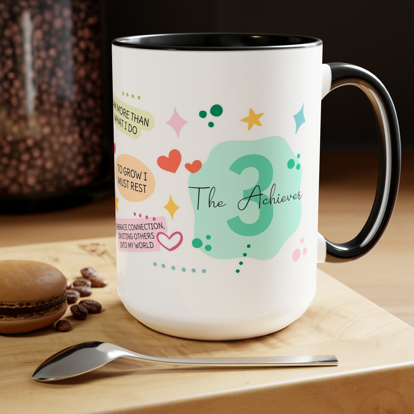 Enneagram 3 Affirmations  Two-Tone Coffee Mugs, 15oz