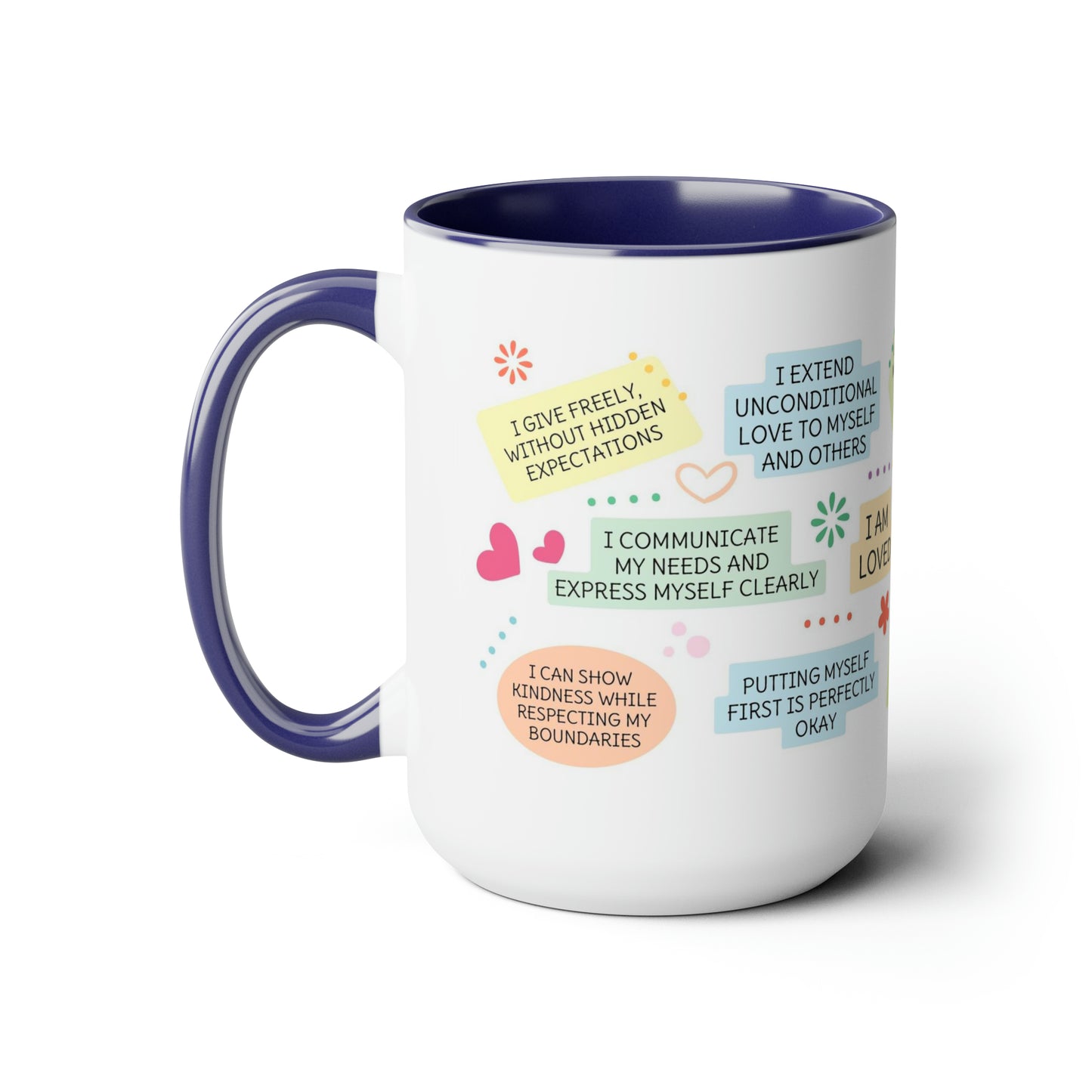 Enneagram 2  Affirmations  Two-Tone Coffee Mugs, 15oz