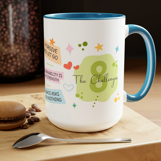 Enneagram 8 Affirmations  Two-Tone Coffee Mugs, 15oz