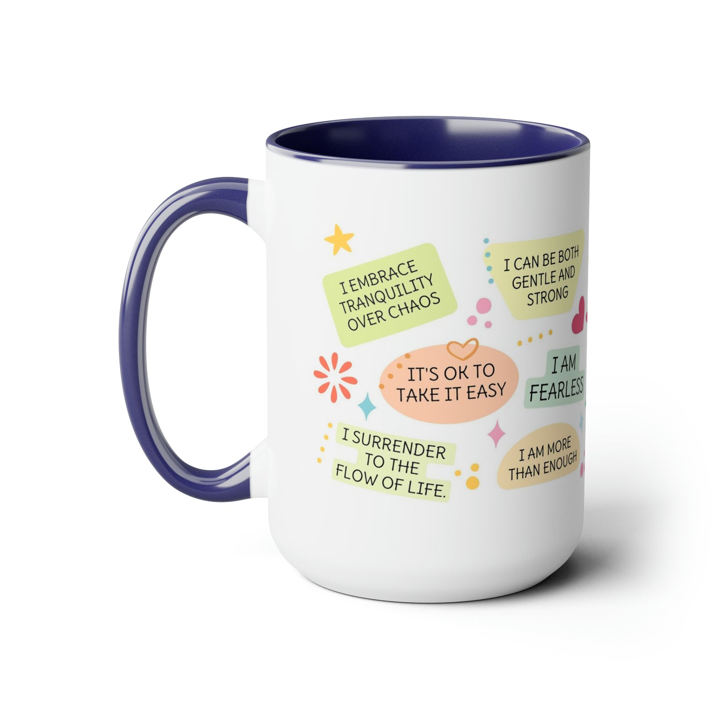 Enneagram 8 Affirmations  Two-Tone Coffee Mugs, 15oz
