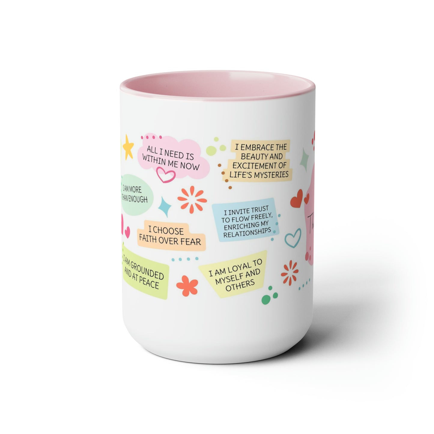 Enneagram 6 Affirmations  Two-Tone Coffee Mugs, 15oz