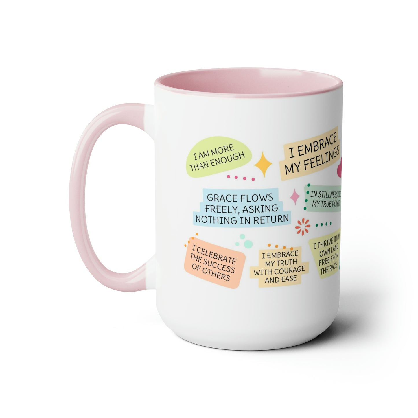 Enneagram 3 Affirmations  Two-Tone Coffee Mugs, 15oz