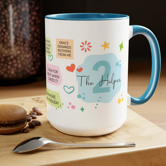 Enneagram 2  Affirmations  Two-Tone Coffee Mugs, 15oz