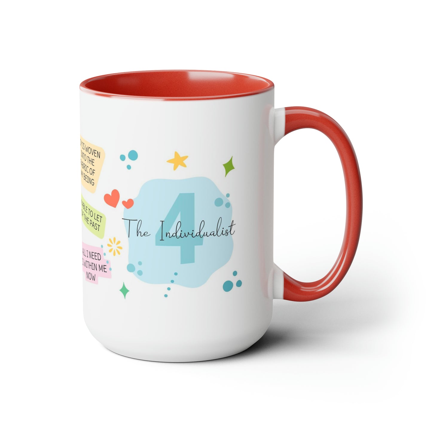 Enneagram 4  Affirmations  Two-Tone Coffee Mugs, 15oz