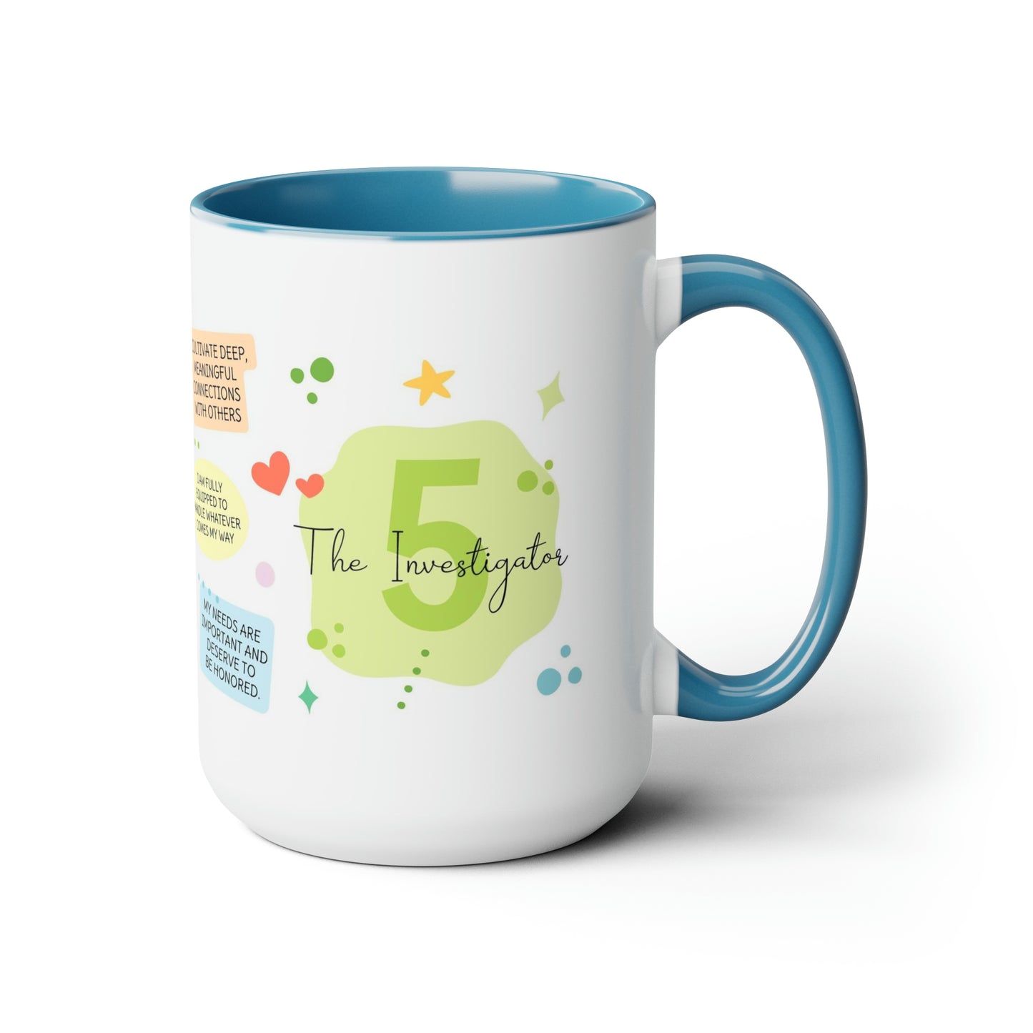 Enneagram 5  Affirmations  Two-Tone Coffee Mugs, 15oz