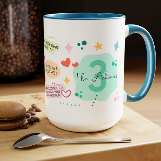 Enneagram 3 Affirmations  Two-Tone Coffee Mugs, 15oz
