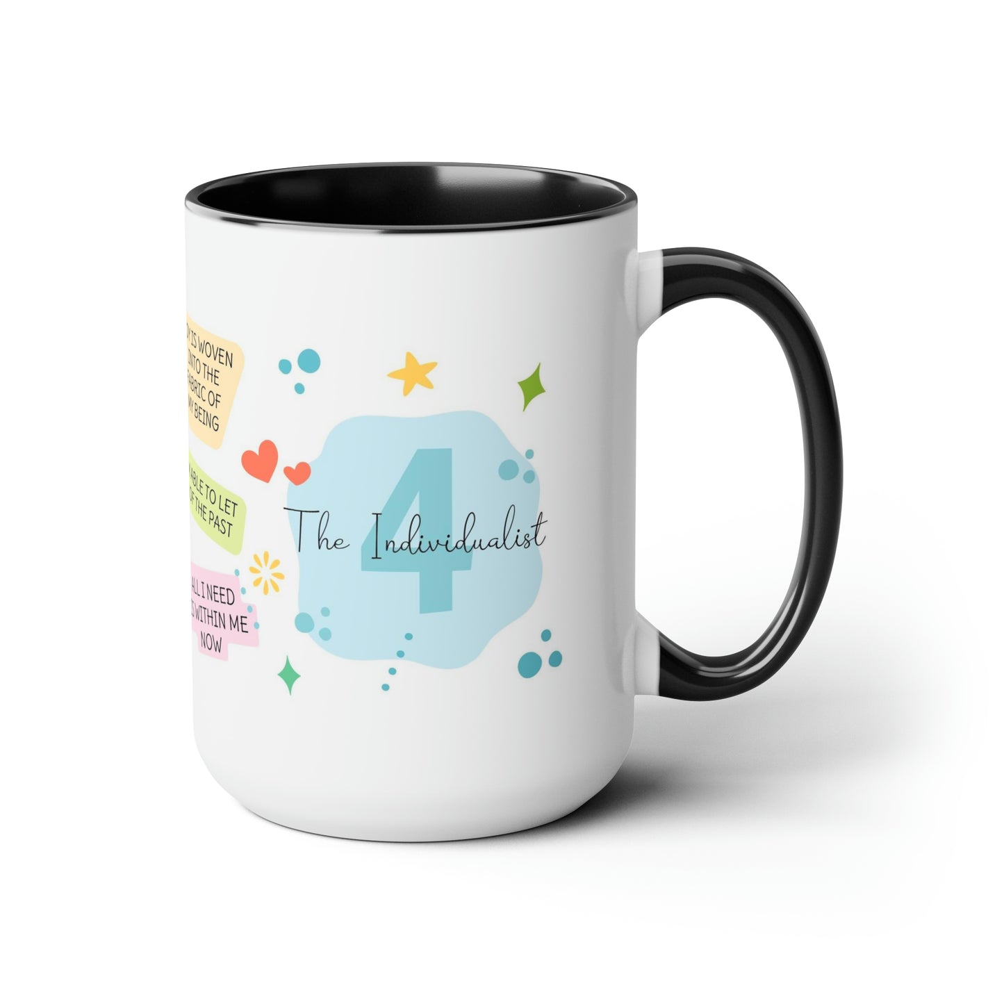 Enneagram 4  Affirmations  Two-Tone Coffee Mugs, 15oz