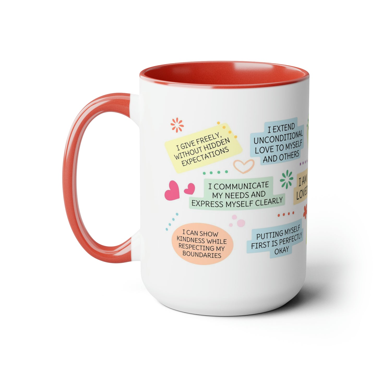 Enneagram 2  Affirmations  Two-Tone Coffee Mugs, 15oz