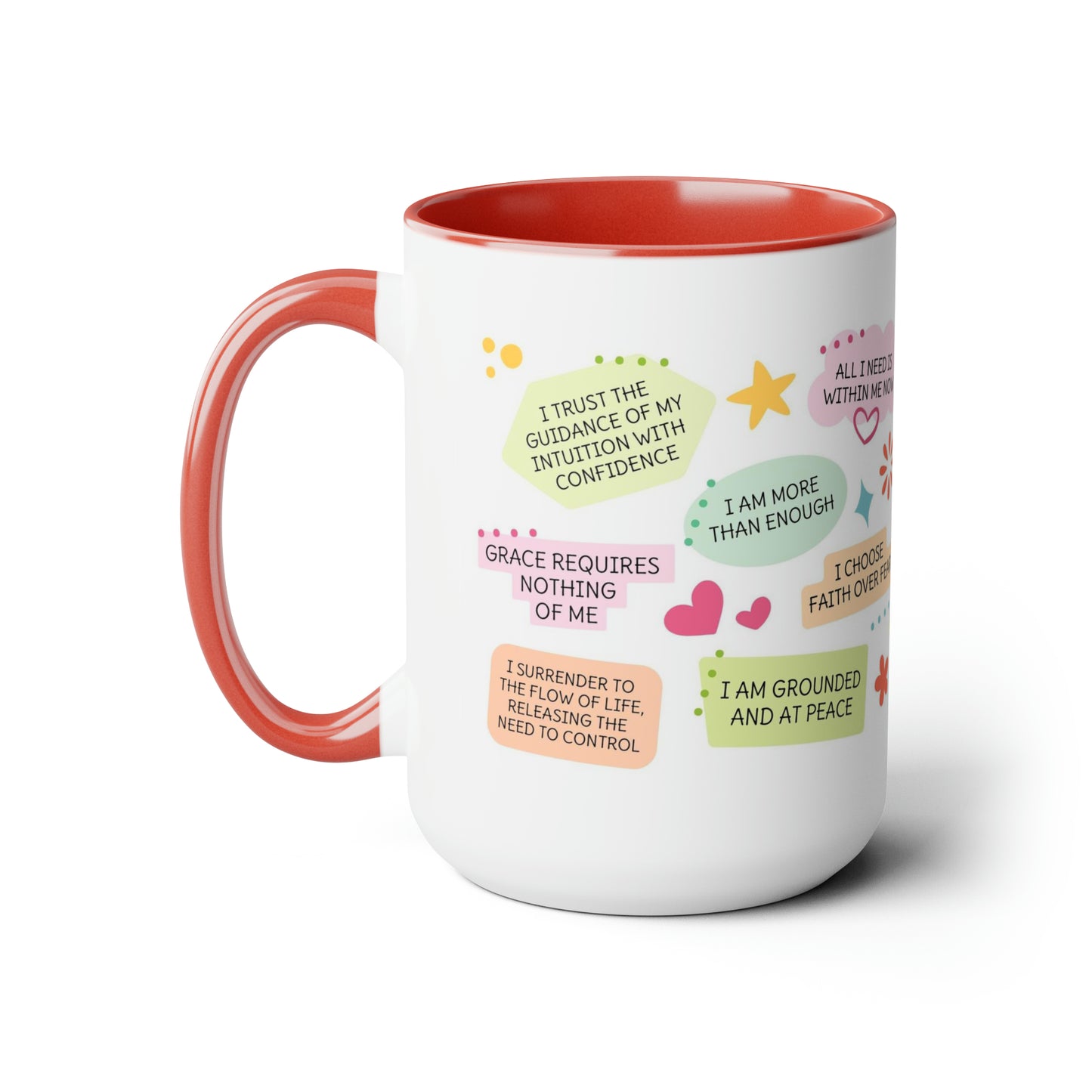 Enneagram 6 Affirmations  Two-Tone Coffee Mugs, 15oz