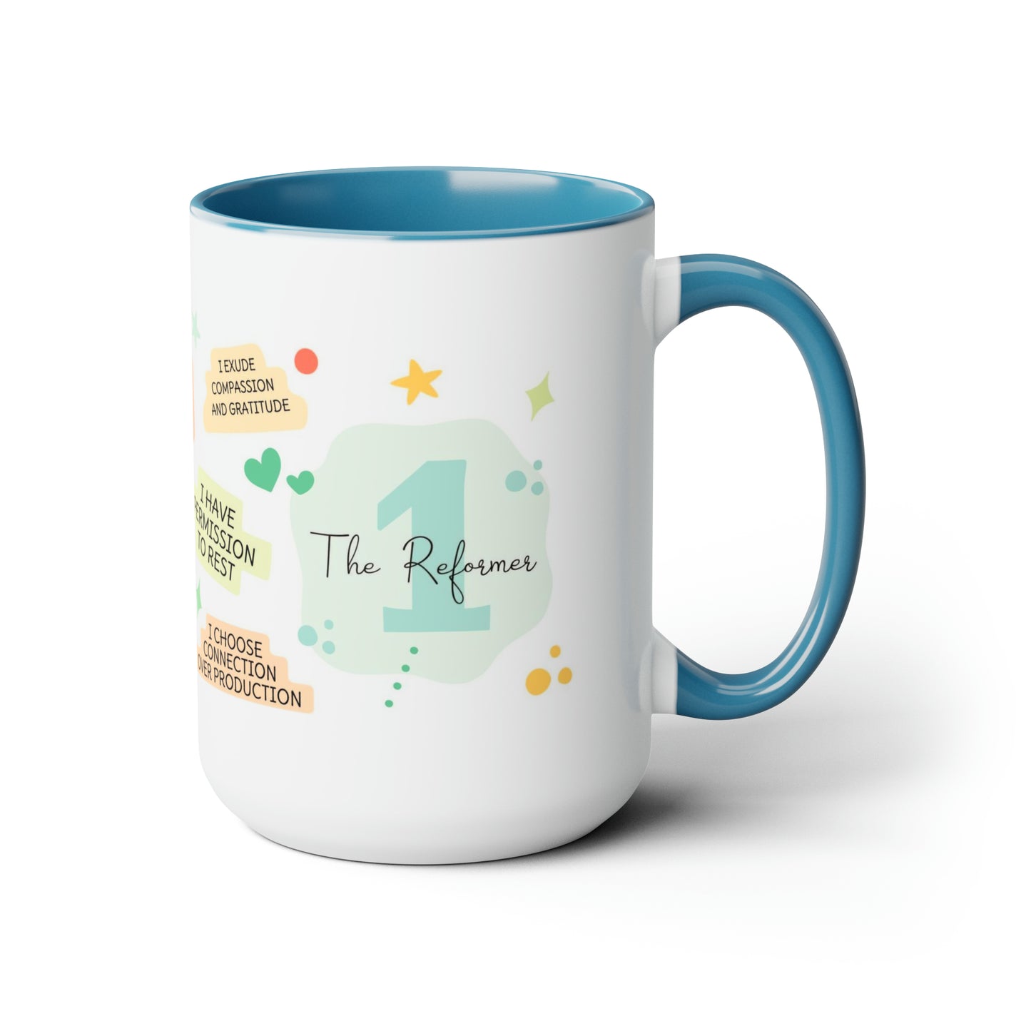 Enneagram 1  Affirmations  Two-Tone Coffee Mugs, 15oz