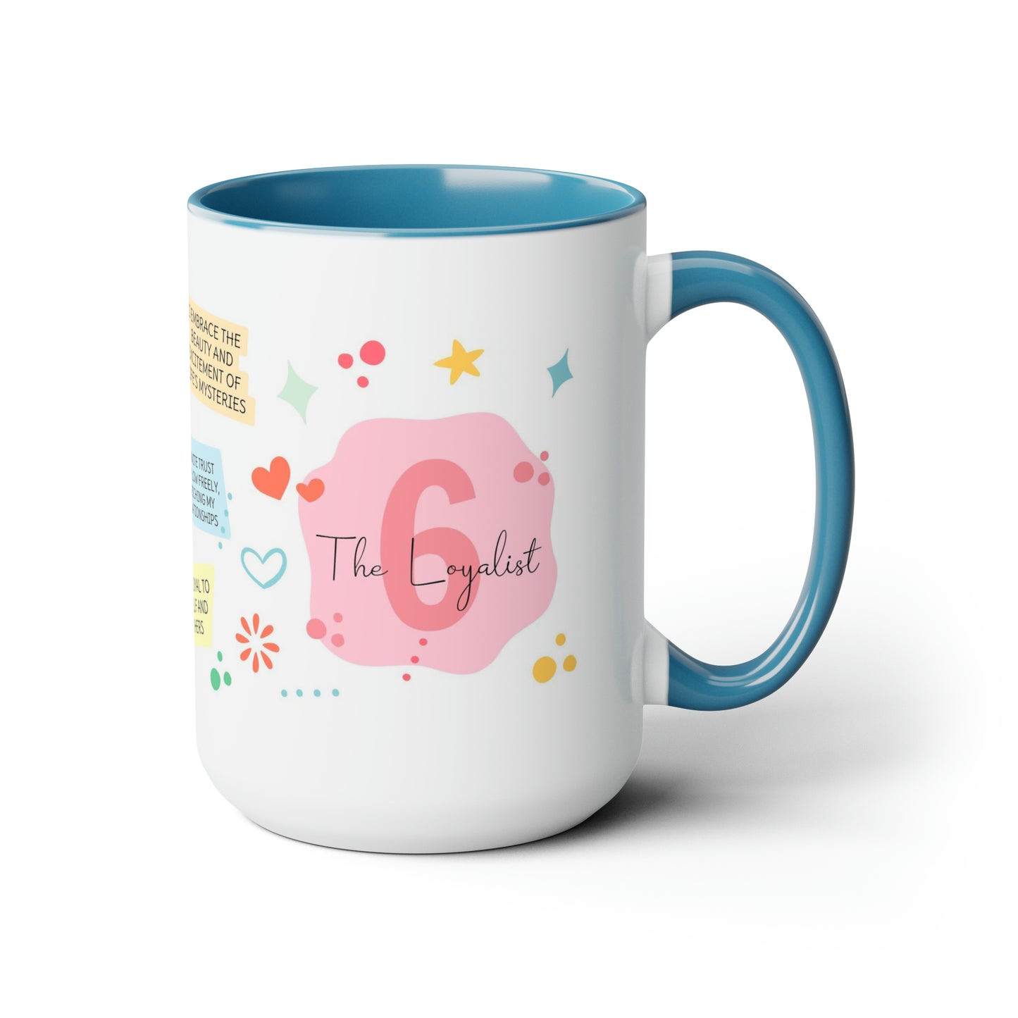 Enneagram 6 Affirmations  Two-Tone Coffee Mugs, 15oz