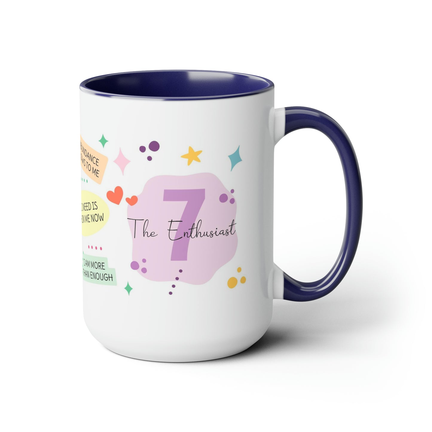 Enneagram 7 Affirmations  Two-Tone Coffee Mugs, 15oz
