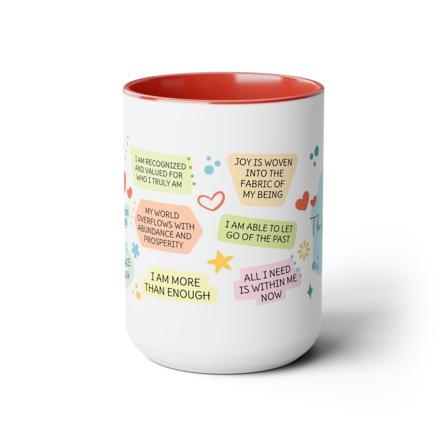 Enneagram 4  Affirmations  Two-Tone Coffee Mugs, 15oz