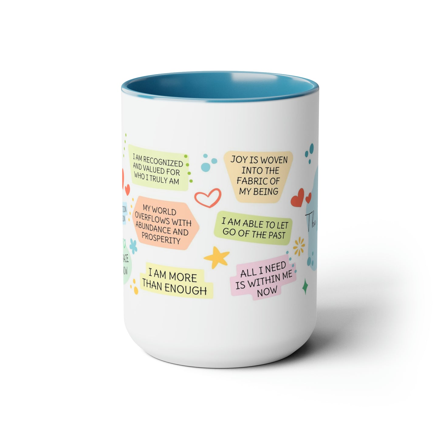 Enneagram 4  Affirmations  Two-Tone Coffee Mugs, 15oz
