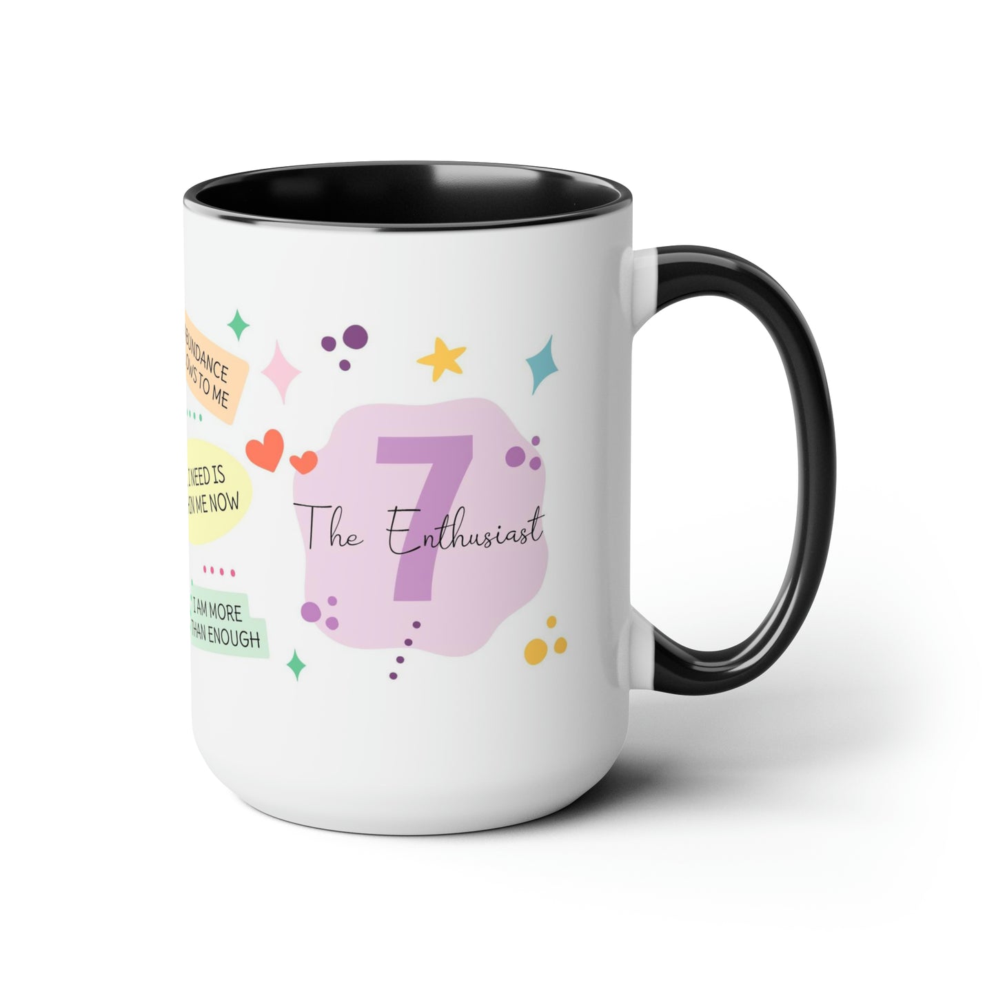 Enneagram 7 Affirmations  Two-Tone Coffee Mugs, 15oz