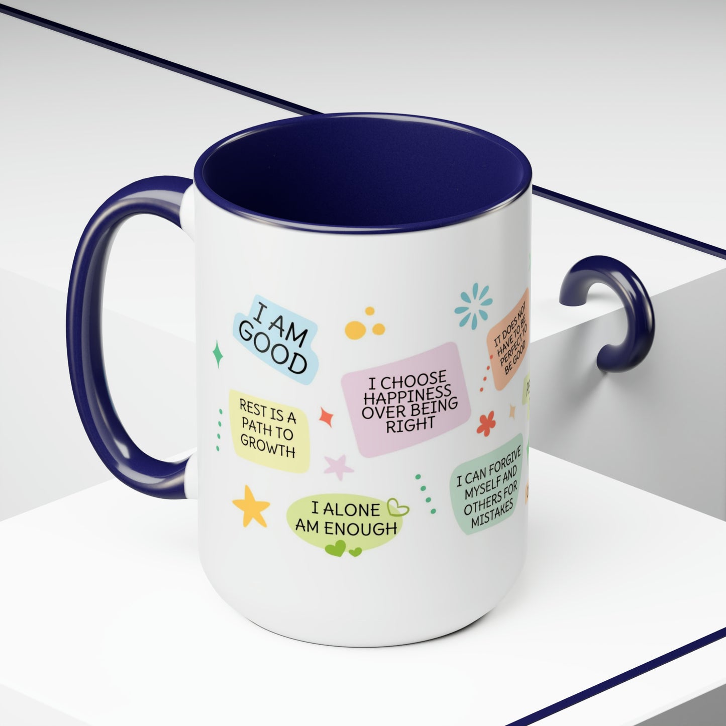 Enneagram 1  Affirmations  Two-Tone Coffee Mugs, 15oz