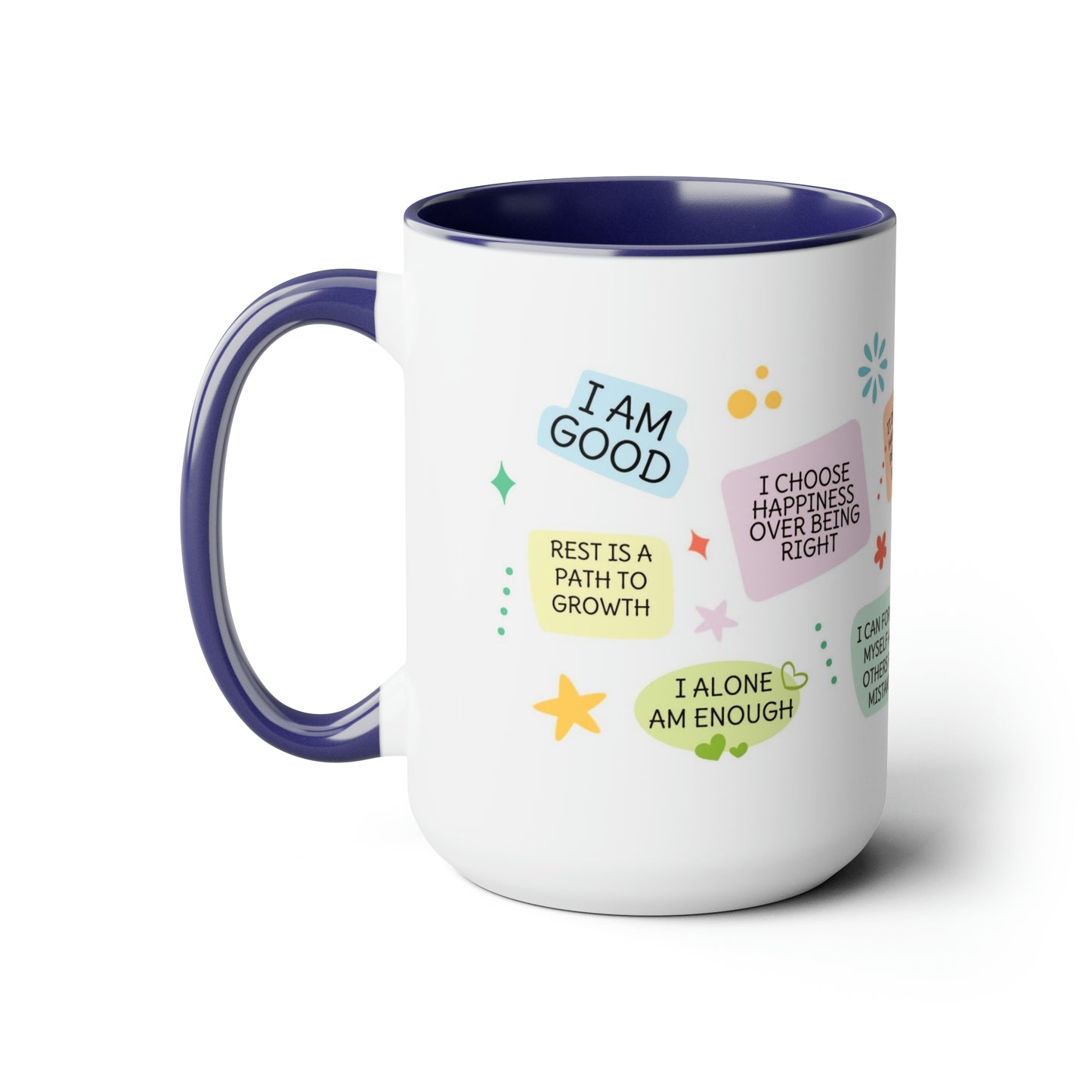 Enneagram 1  Affirmations  Two-Tone Coffee Mugs, 15oz