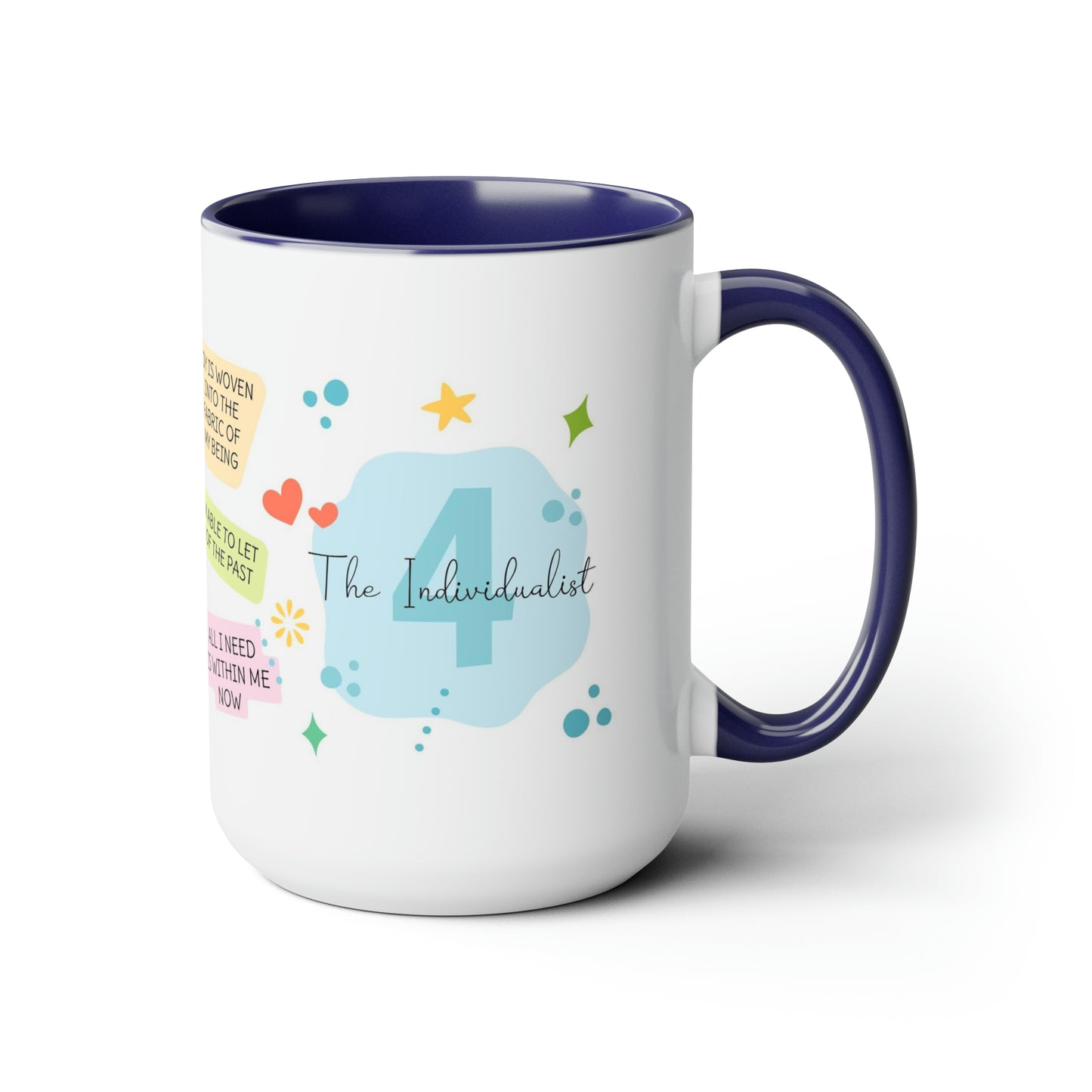 Enneagram 4  Affirmations  Two-Tone Coffee Mugs, 15oz
