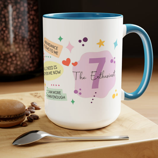 Enneagram 7 Affirmations  Two-Tone Coffee Mugs, 15oz