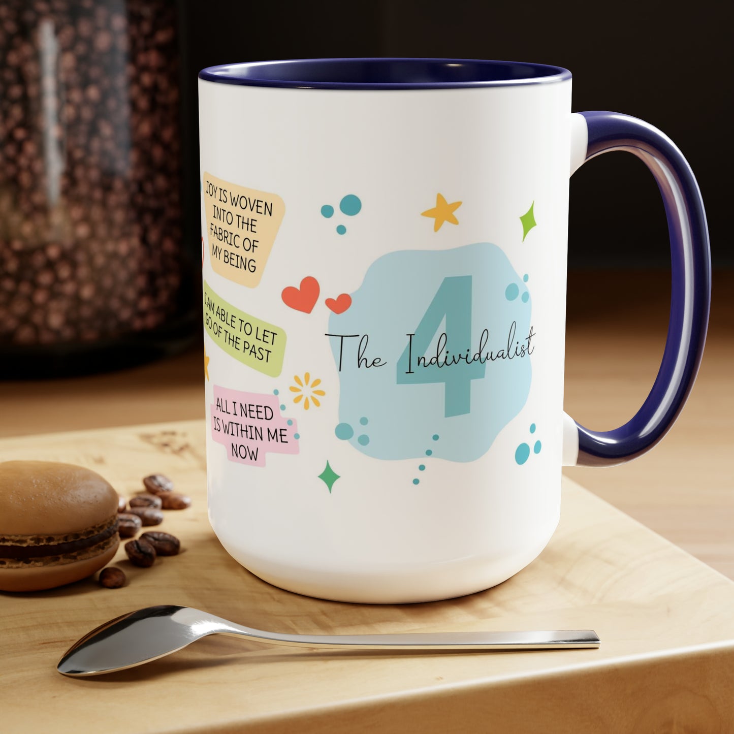 Enneagram 4  Affirmations  Two-Tone Coffee Mugs, 15oz
