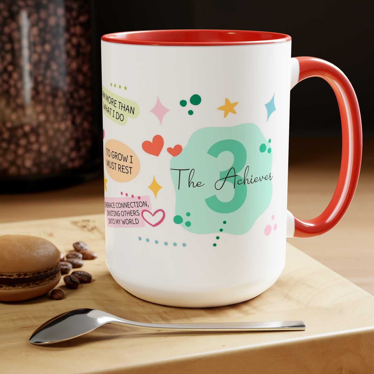 Enneagram 3 Affirmations  Two-Tone Coffee Mugs, 15oz