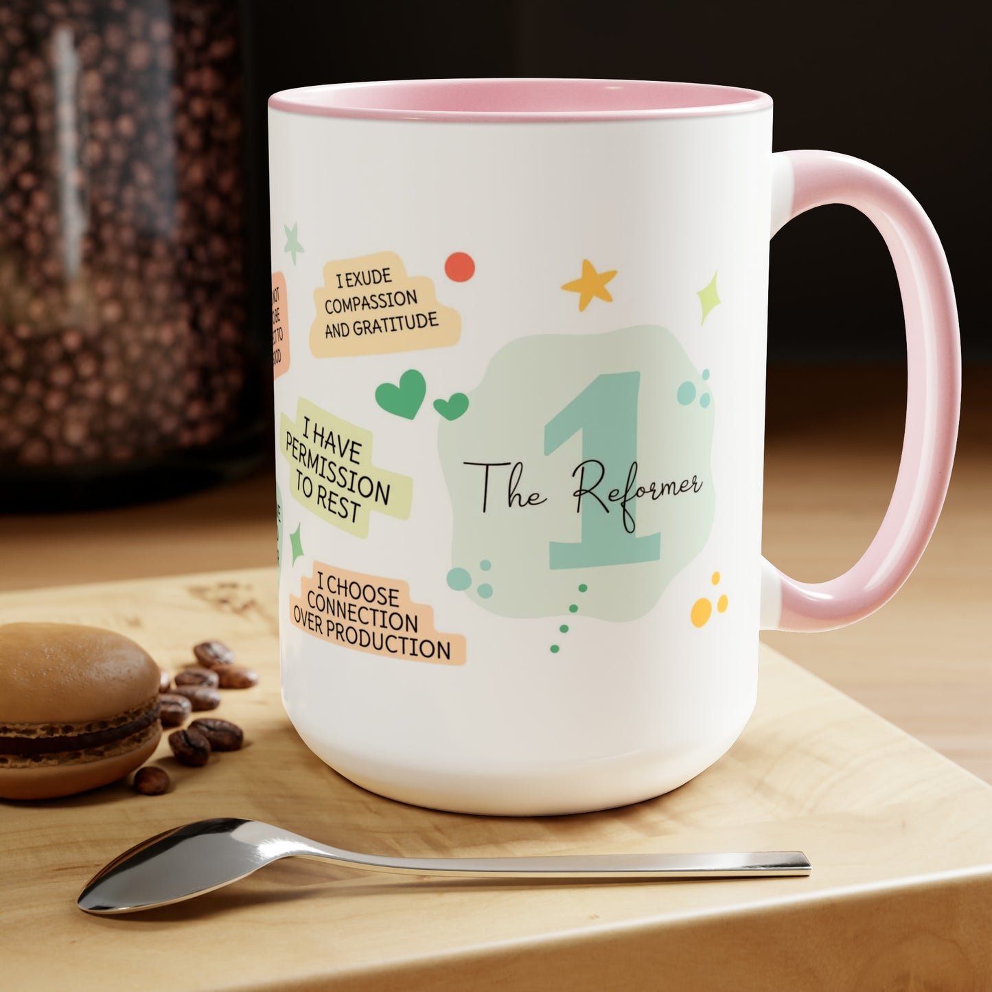 Enneagram 1  Affirmations  Two-Tone Coffee Mugs, 15oz