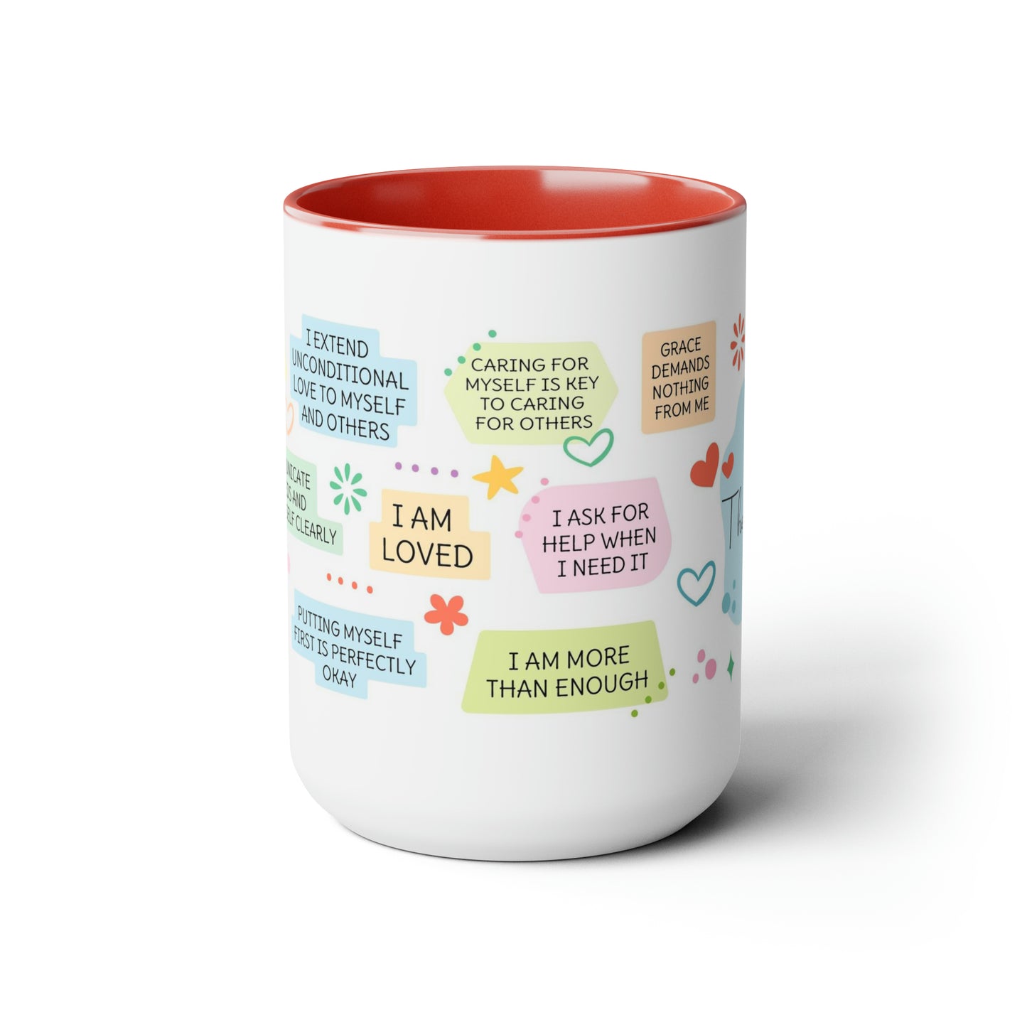 Enneagram 2  Affirmations  Two-Tone Coffee Mugs, 15oz
