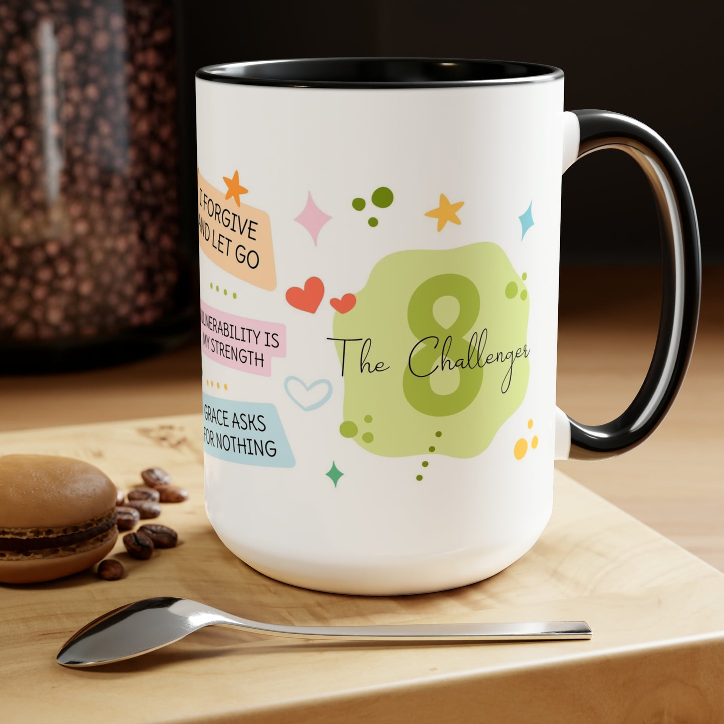 Enneagram 8 Affirmations  Two-Tone Coffee Mugs, 15oz