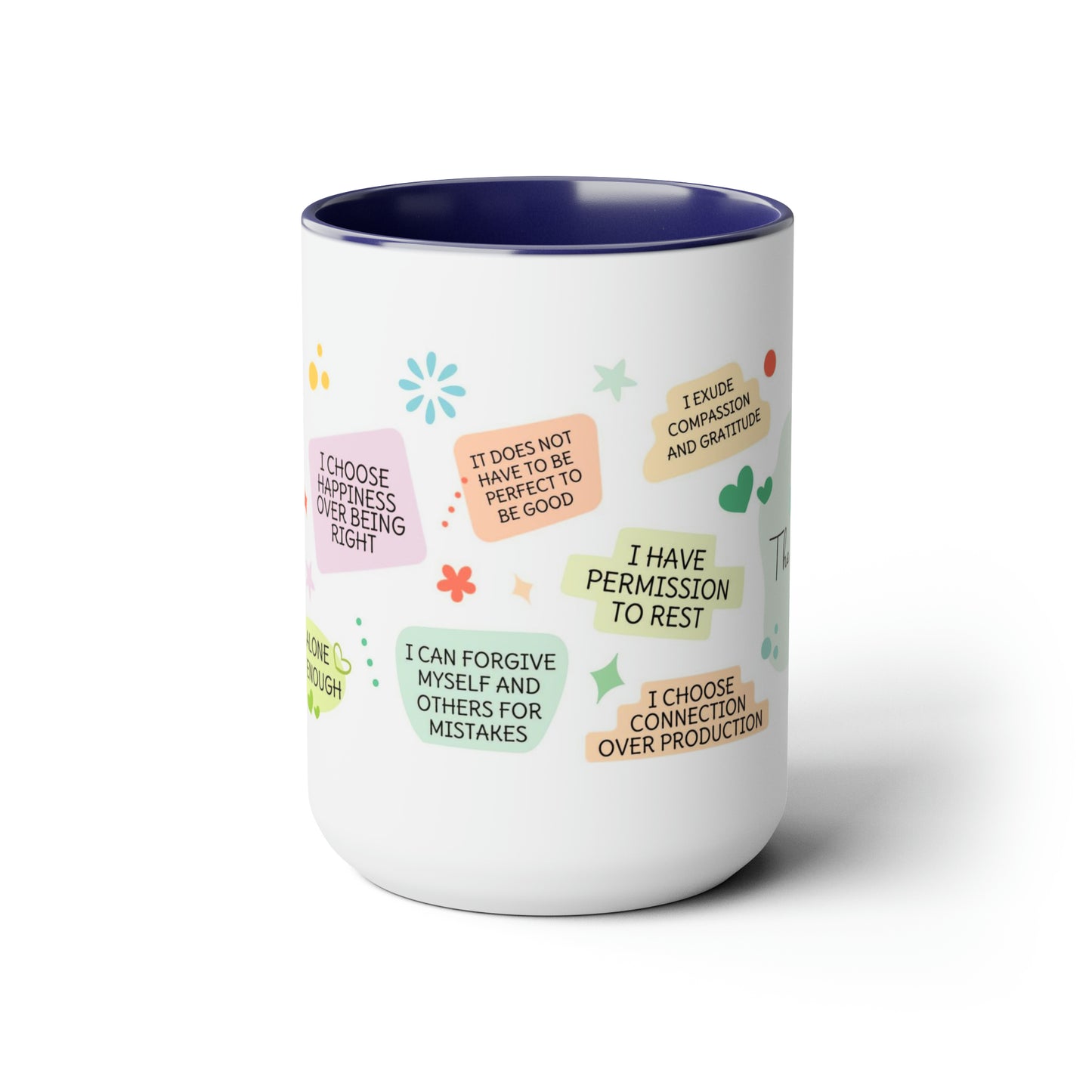 Enneagram 1  Affirmations  Two-Tone Coffee Mugs, 15oz