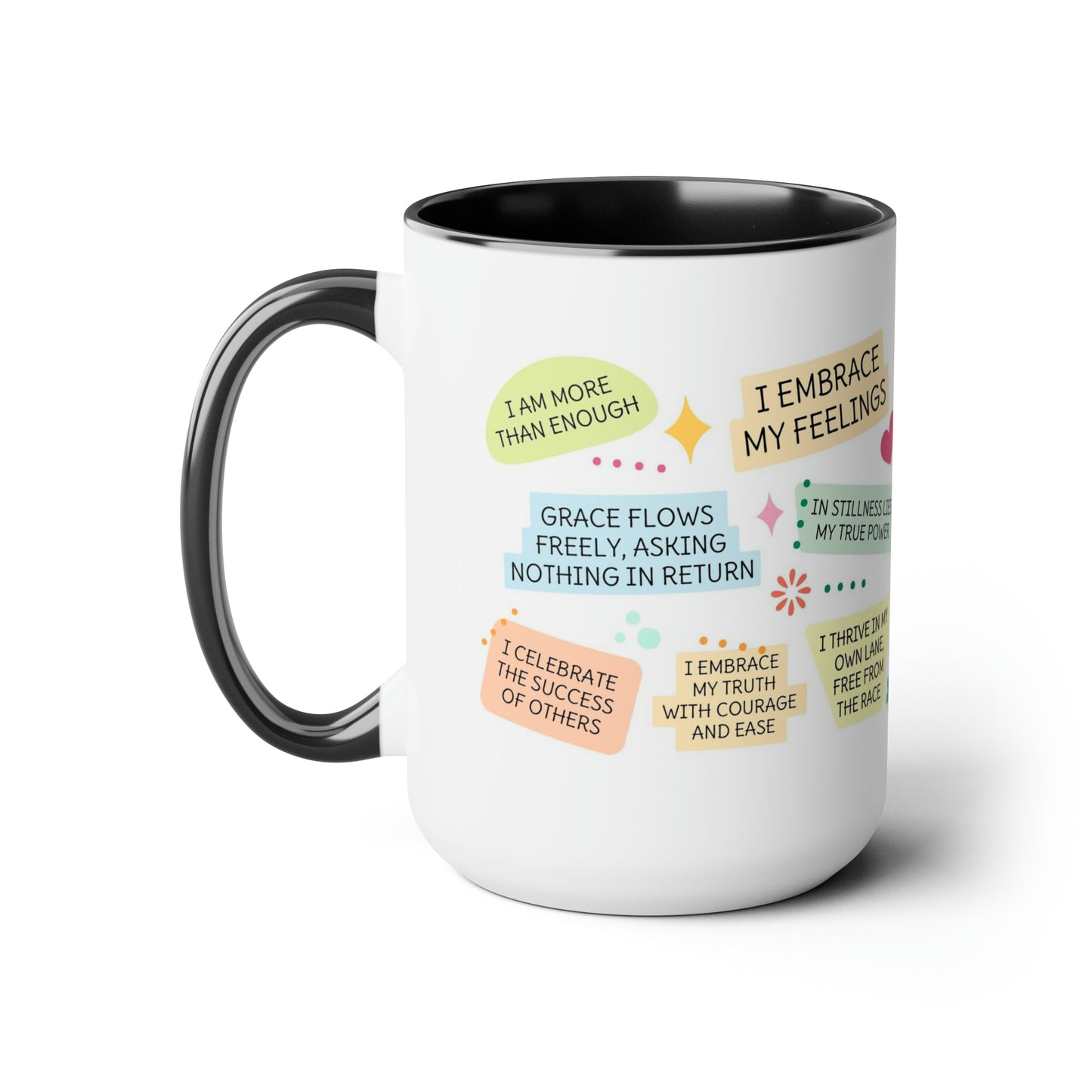 Enneagram 3 Affirmations  Two-Tone Coffee Mugs, 15oz