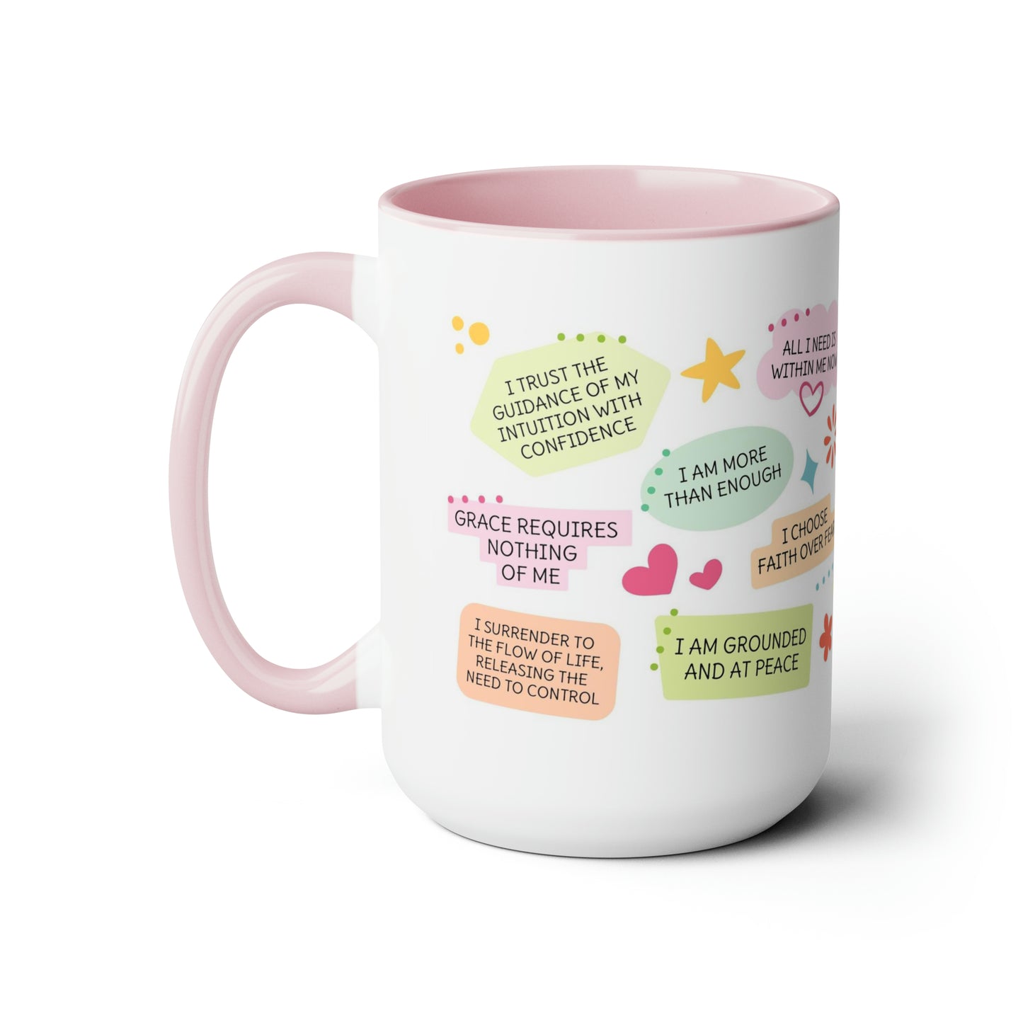 Enneagram 6 Affirmations  Two-Tone Coffee Mugs, 15oz