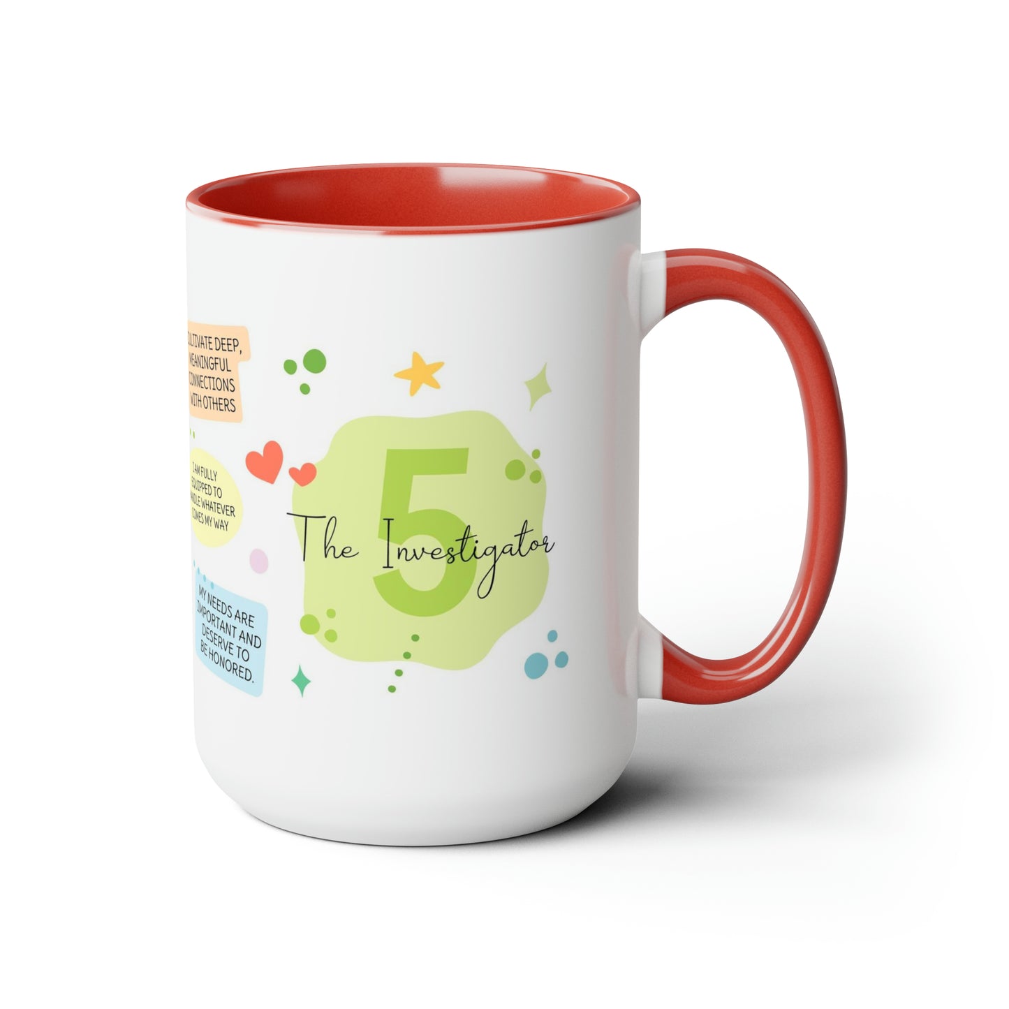 Enneagram 5  Affirmations  Two-Tone Coffee Mugs, 15oz