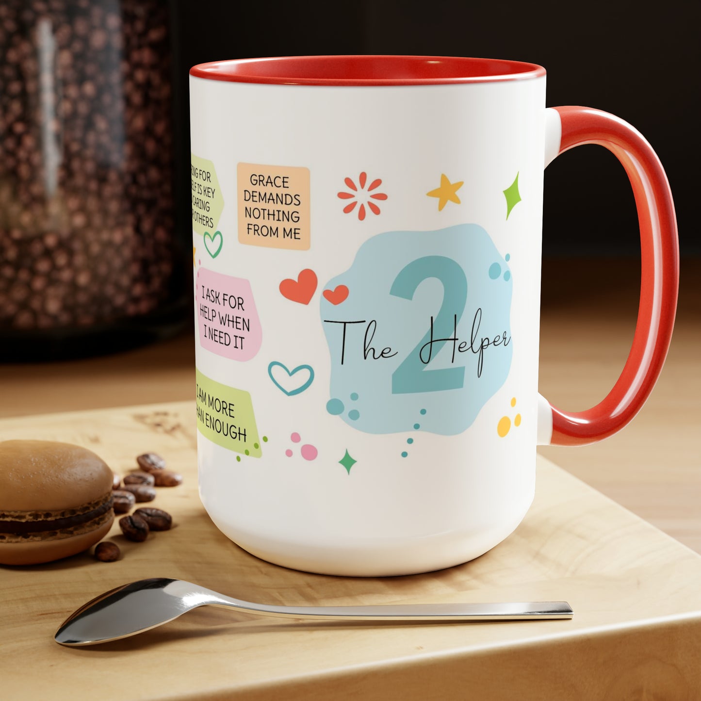 Enneagram 2  Affirmations  Two-Tone Coffee Mugs, 15oz