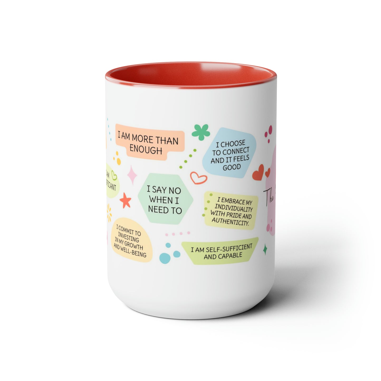 Enneagram 9 Affirmations  Two-Tone Coffee Mugs, 15oz