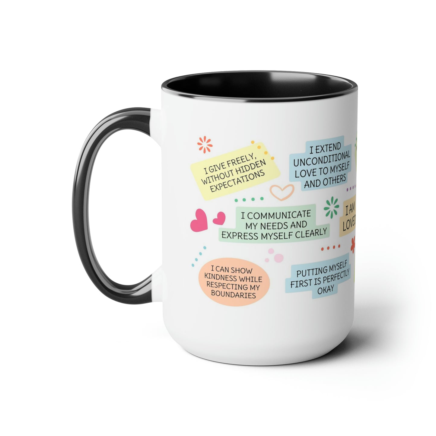 Enneagram 2  Affirmations  Two-Tone Coffee Mugs, 15oz