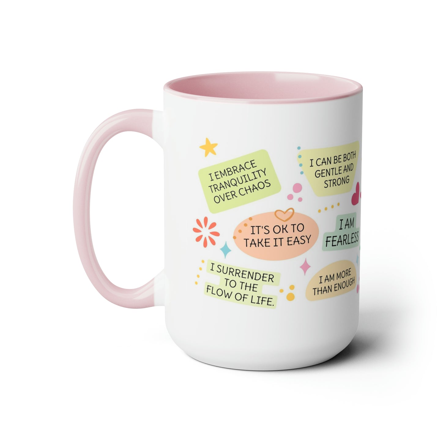 Enneagram 8 Affirmations  Two-Tone Coffee Mugs, 15oz
