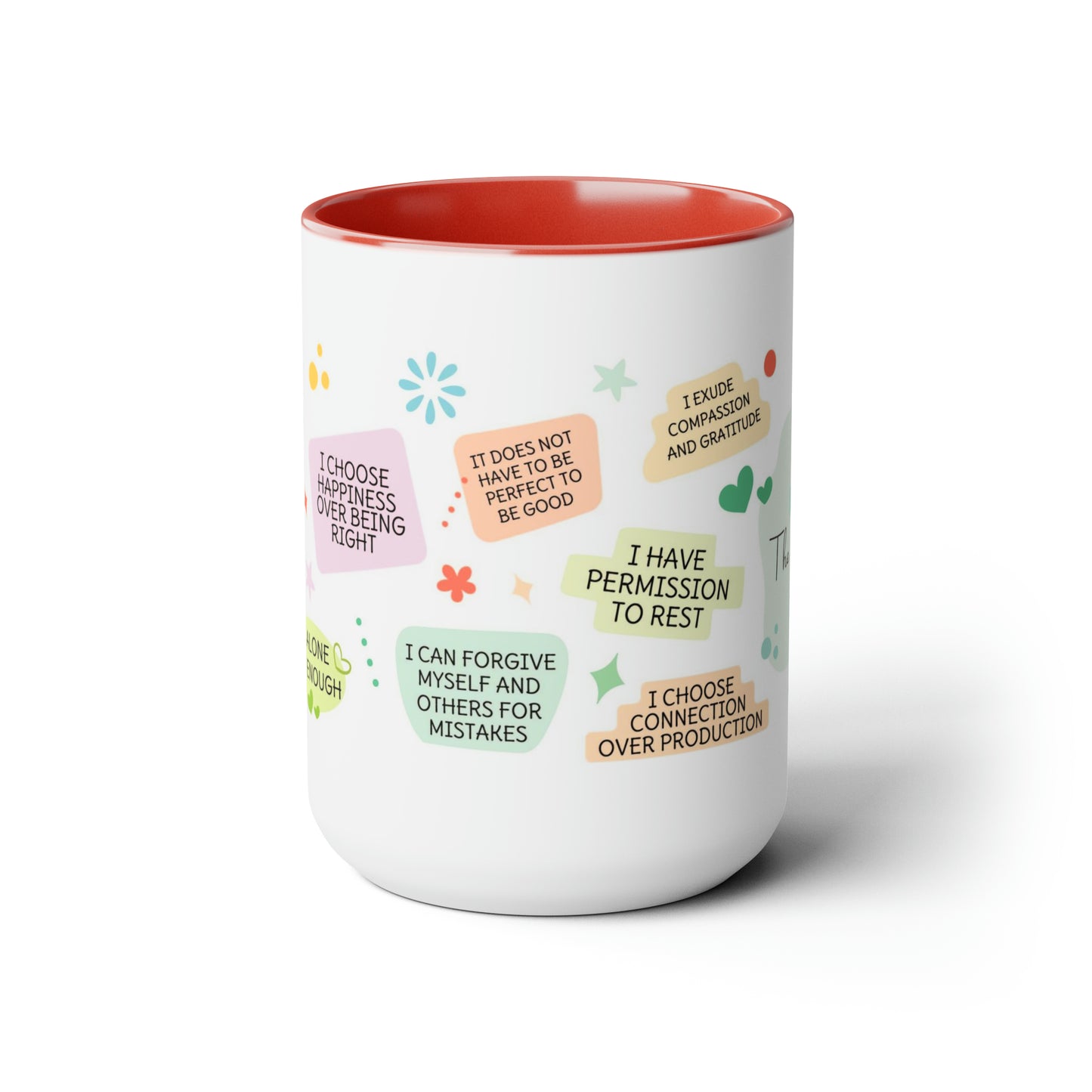 Enneagram 1  Affirmations  Two-Tone Coffee Mugs, 15oz